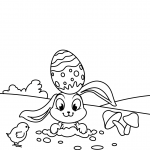 Cute Easter Chick and Rabbit