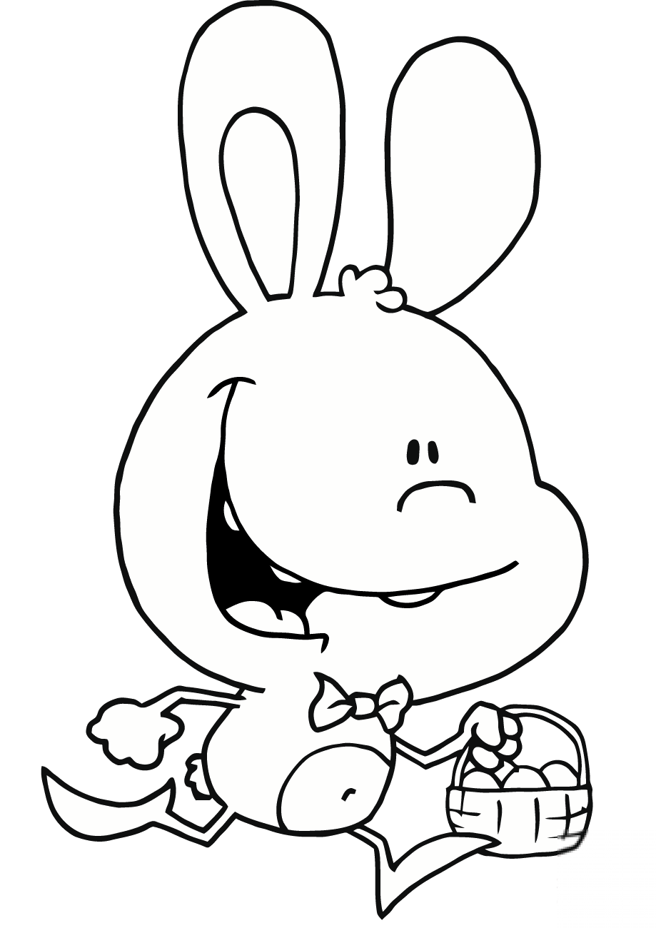 Happy Bunny Running with Easter...