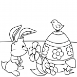 Easter Bunny Smelling Flower