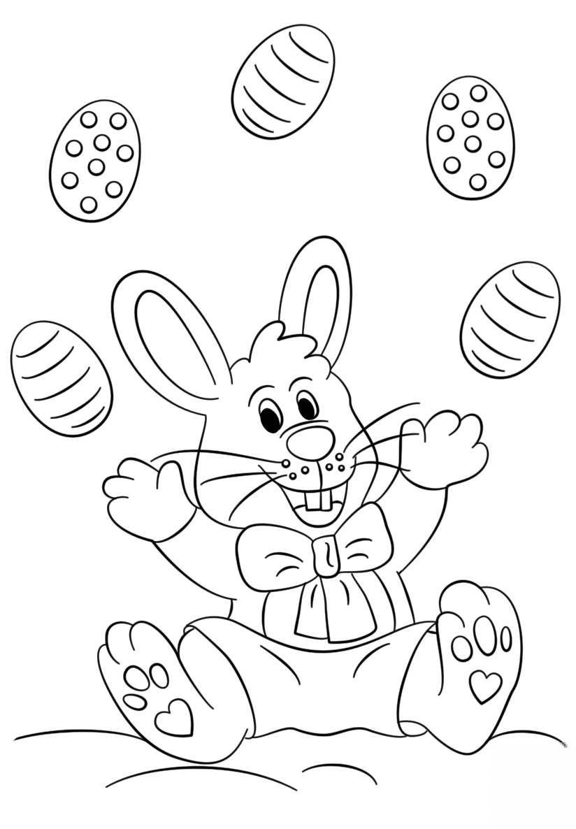 Easter Bunny Juggling Eggs