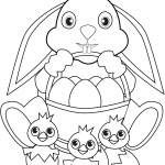 Easter Bunny with Basket and Chicks