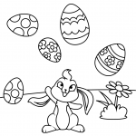 Cute Bunny Juggling Easter Eggs