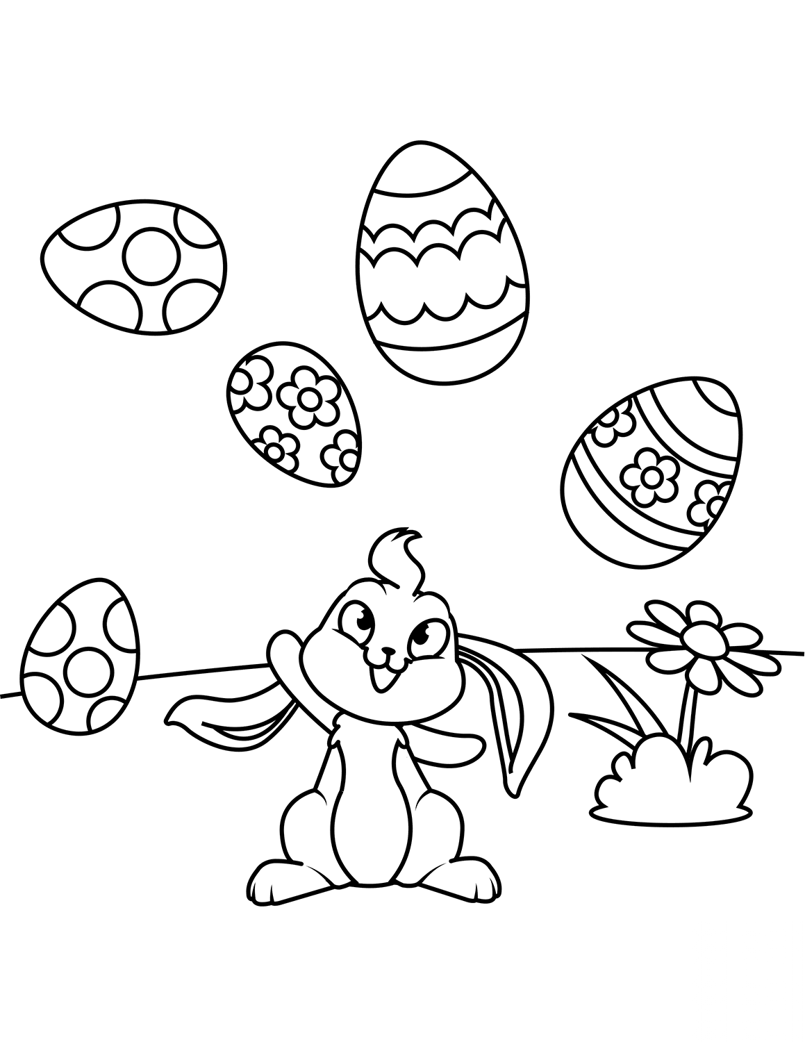 Cute Bunny Juggling Easter Eggs