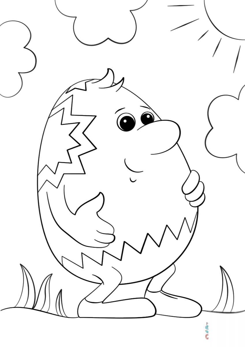 Cartoon Easter Egg Character