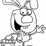 Happy Easter Bunny with Basket of Eggs