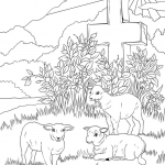 Easter Lambs and Jesus's Cross