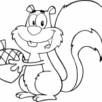 Cartoon Squirrel Holding An Acorn