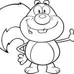 Smiling Cartoon Squirrel Waving