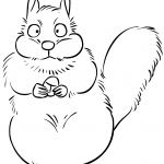 Cartoon Squirrel with Acorn