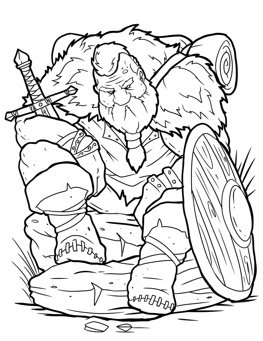 Viking with Sword and Shield