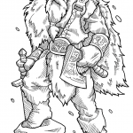 Viking Warrior with Axe and Sword