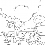 Rabbits in the Spring Forest