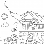 Boy and Girl Playing in a Tree House