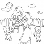 Children Go down a Slide