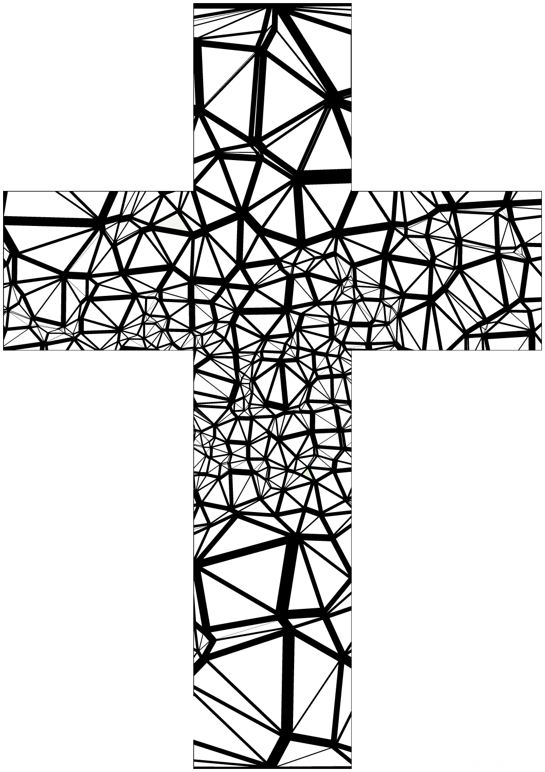 Stained Glass Abstract Cross