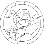 Stained Glass Pansy Flower
