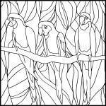 Parrots Stained Glass