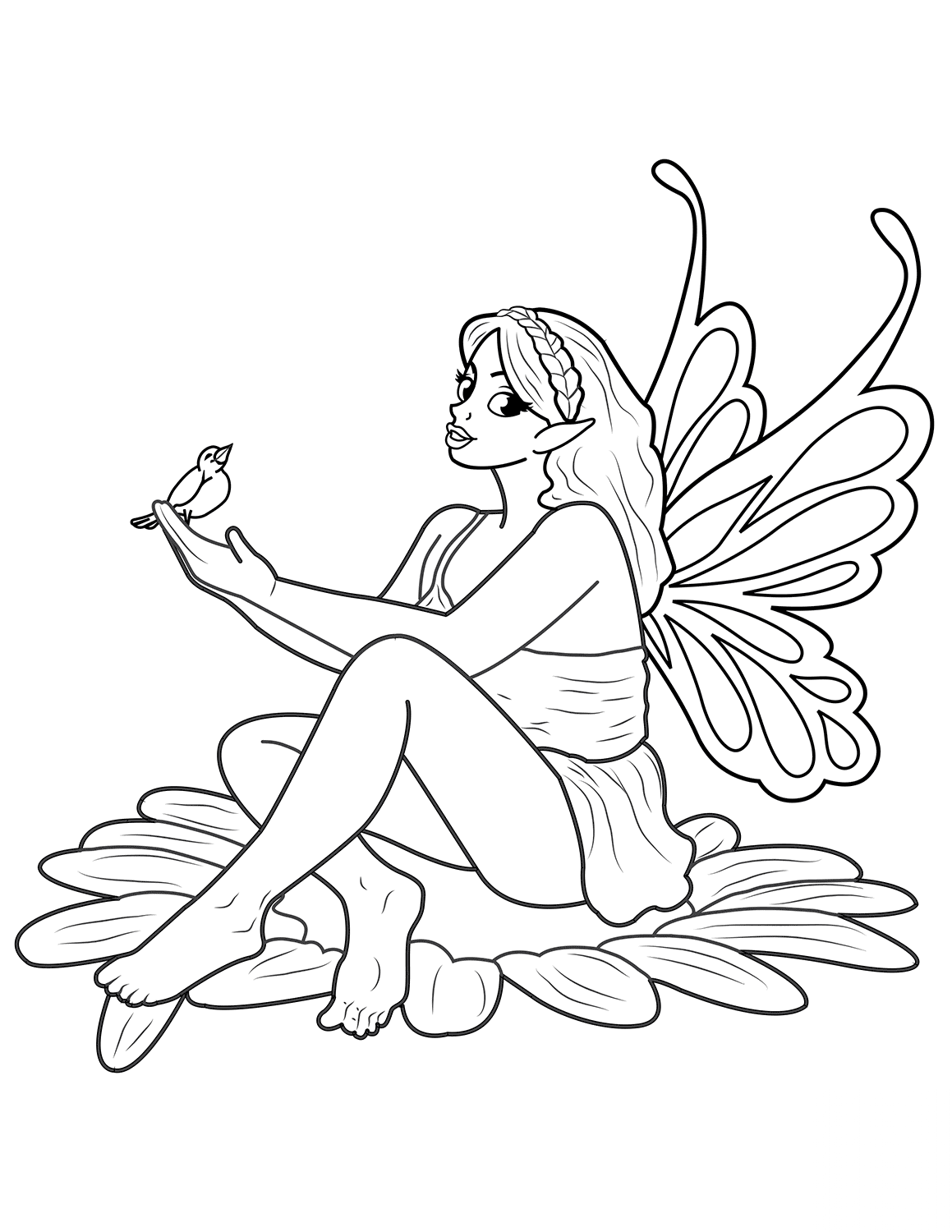 Fairy Speaking to Little Bird