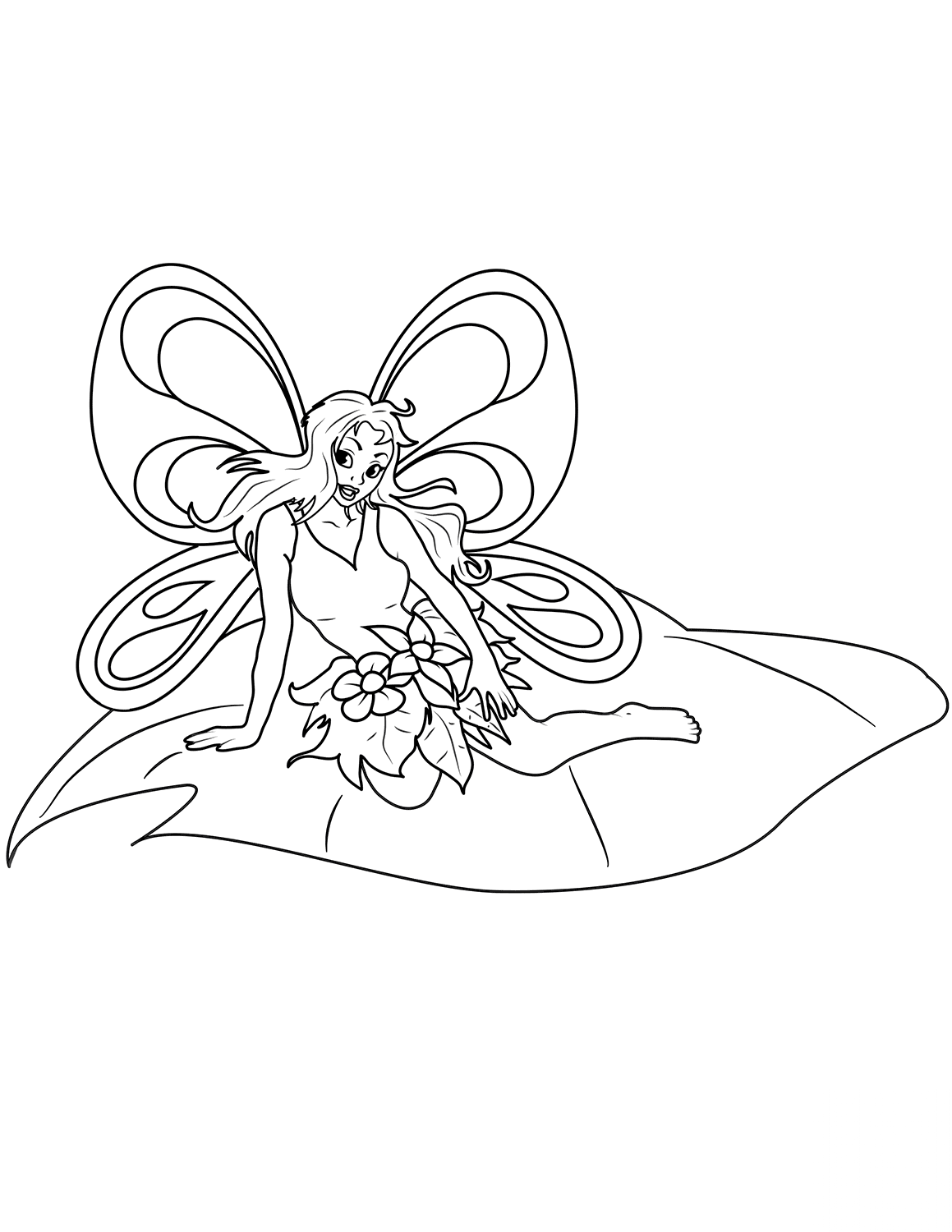 Fairy Sitiing on Leaf