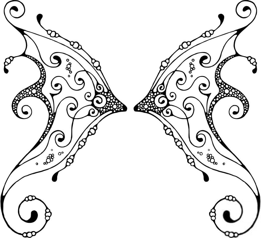 Skrzydło wróżki we wzory