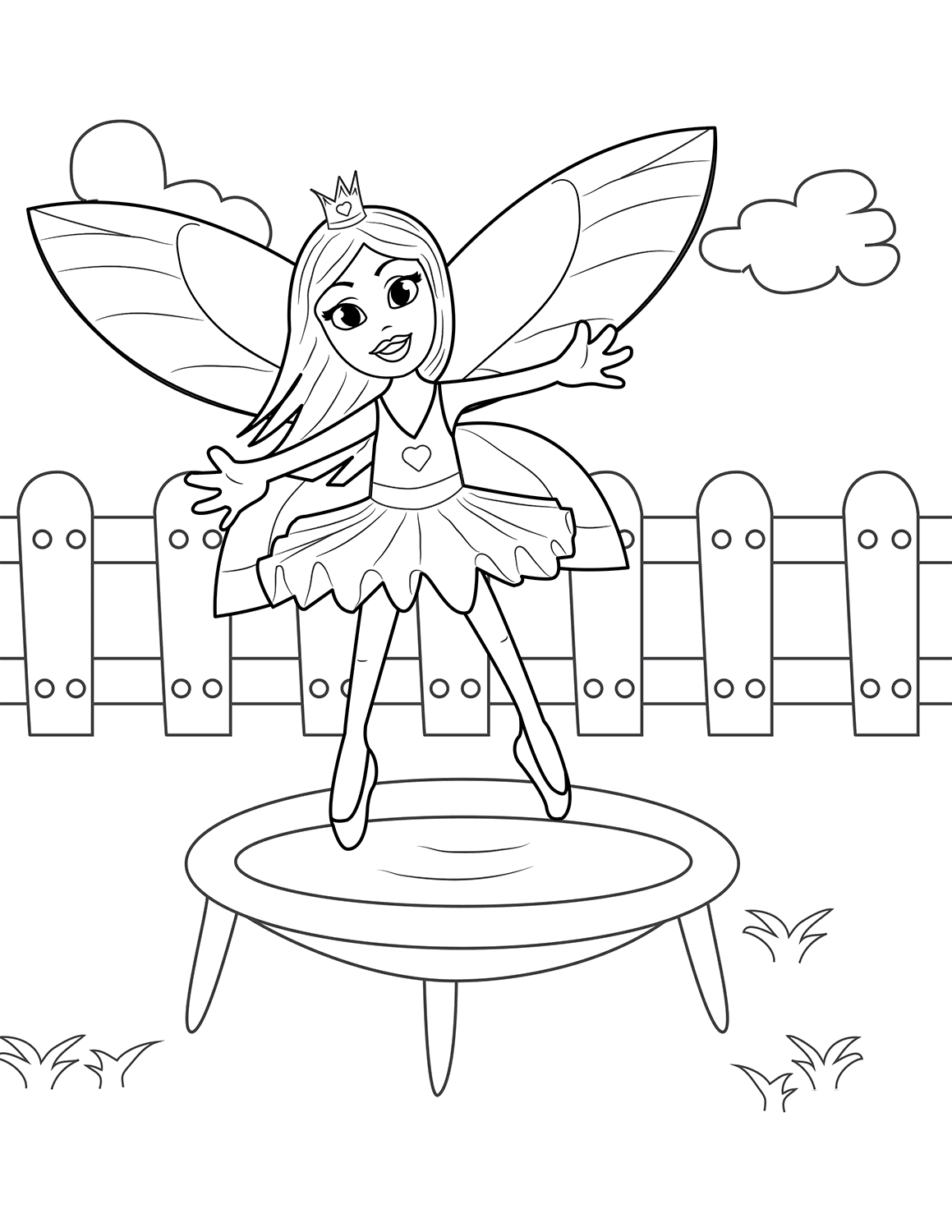 Fairy Jumping on Trampoline