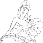 Wróżka siedząca na kwiatku