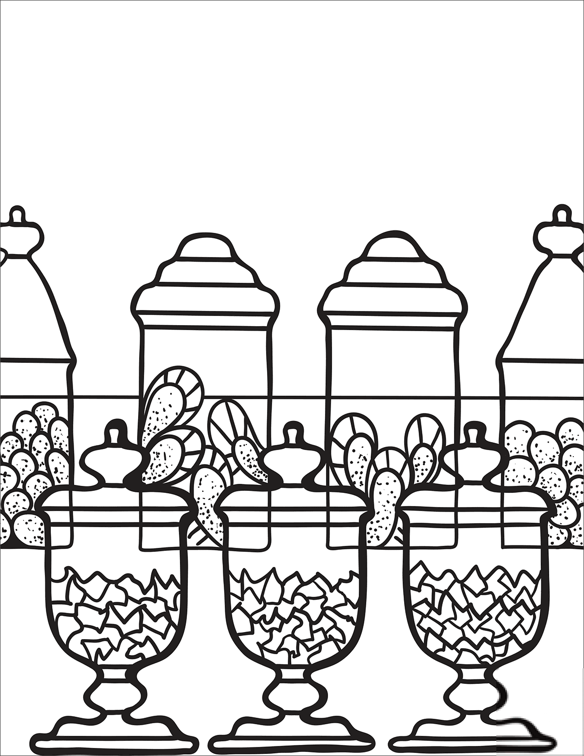 Zentangle Pattern with Urns