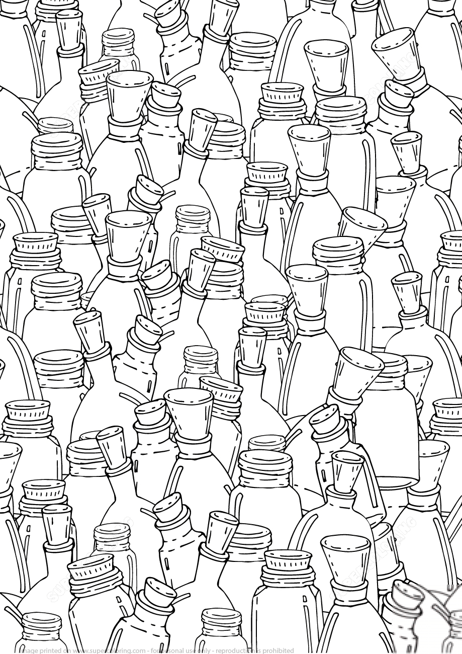 Bottles with Corks Pattern