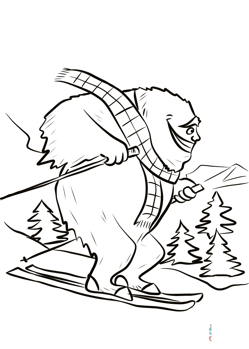 Yeti on Ski Slope