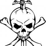 Czaszka z mieczem i dwiema kośćmi