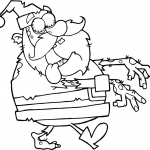 Zombi Mikołaj idący z rękami z przodu