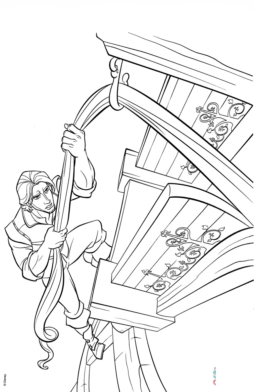Flynn Rider Climbs Rapunzel's Tower