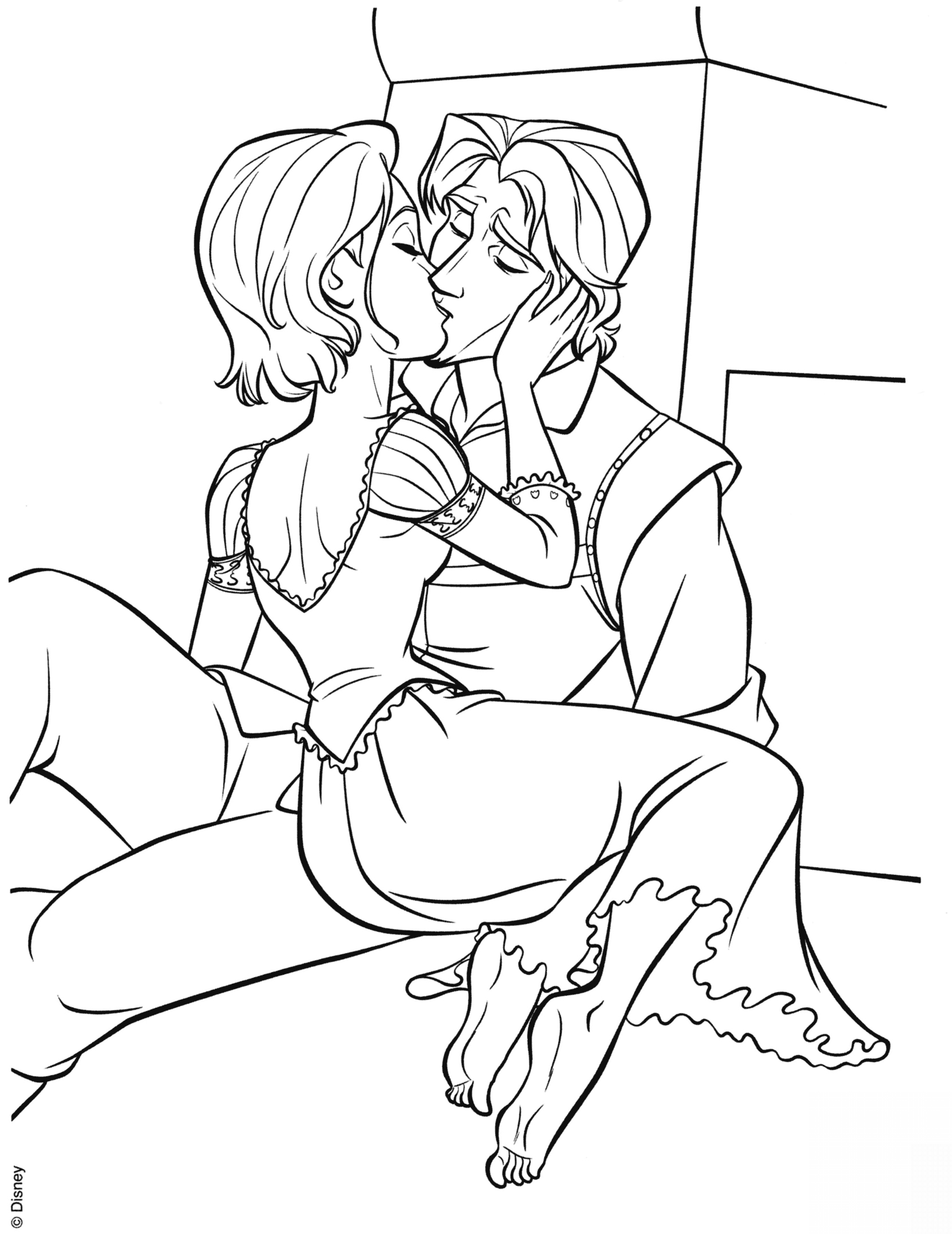 Flynn and Rapunzel are Kissing