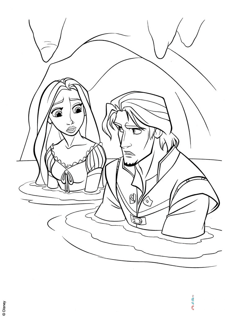 Rapunzel and Flynn in a Cave