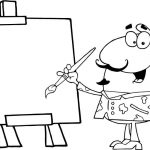 Malarz artysta malujący na płutnie