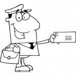 Listonosz trzymający kopertę