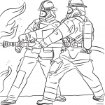 Firefighters Spraying Water