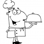 Szef kuchni serwujący obiad