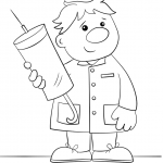 Cartoon Doctor with a Syringe