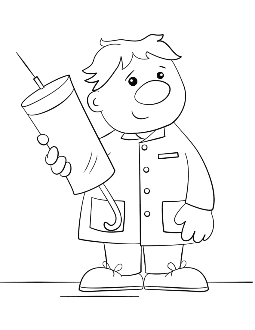 Cartoon Doctor with a Syringe