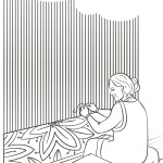 Woman Works at Vertical Loom