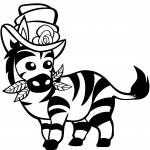 Cute Zebra with Top Hat