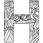 Letter H Zentangle