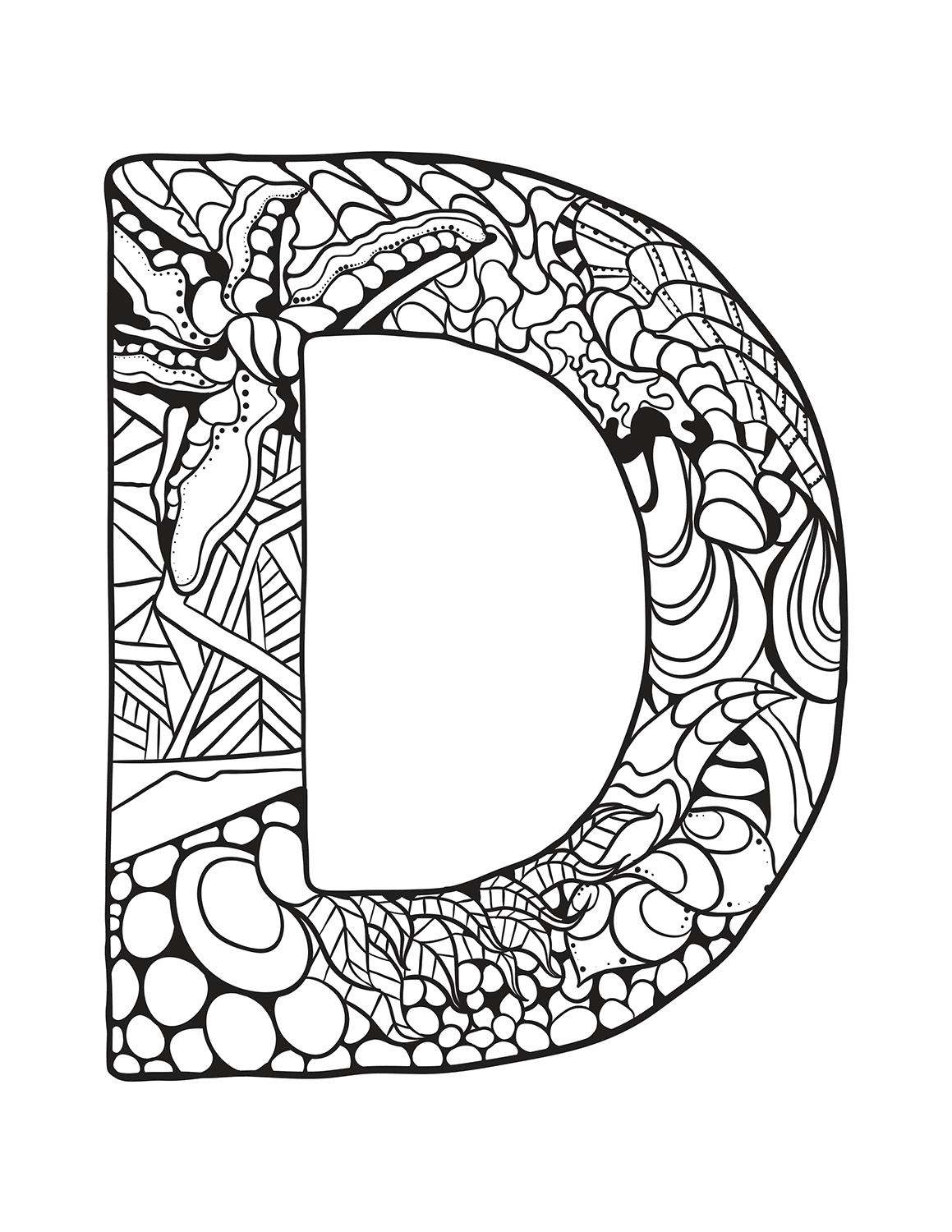 Letter D Zentangle