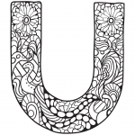 Letter U Zentangle