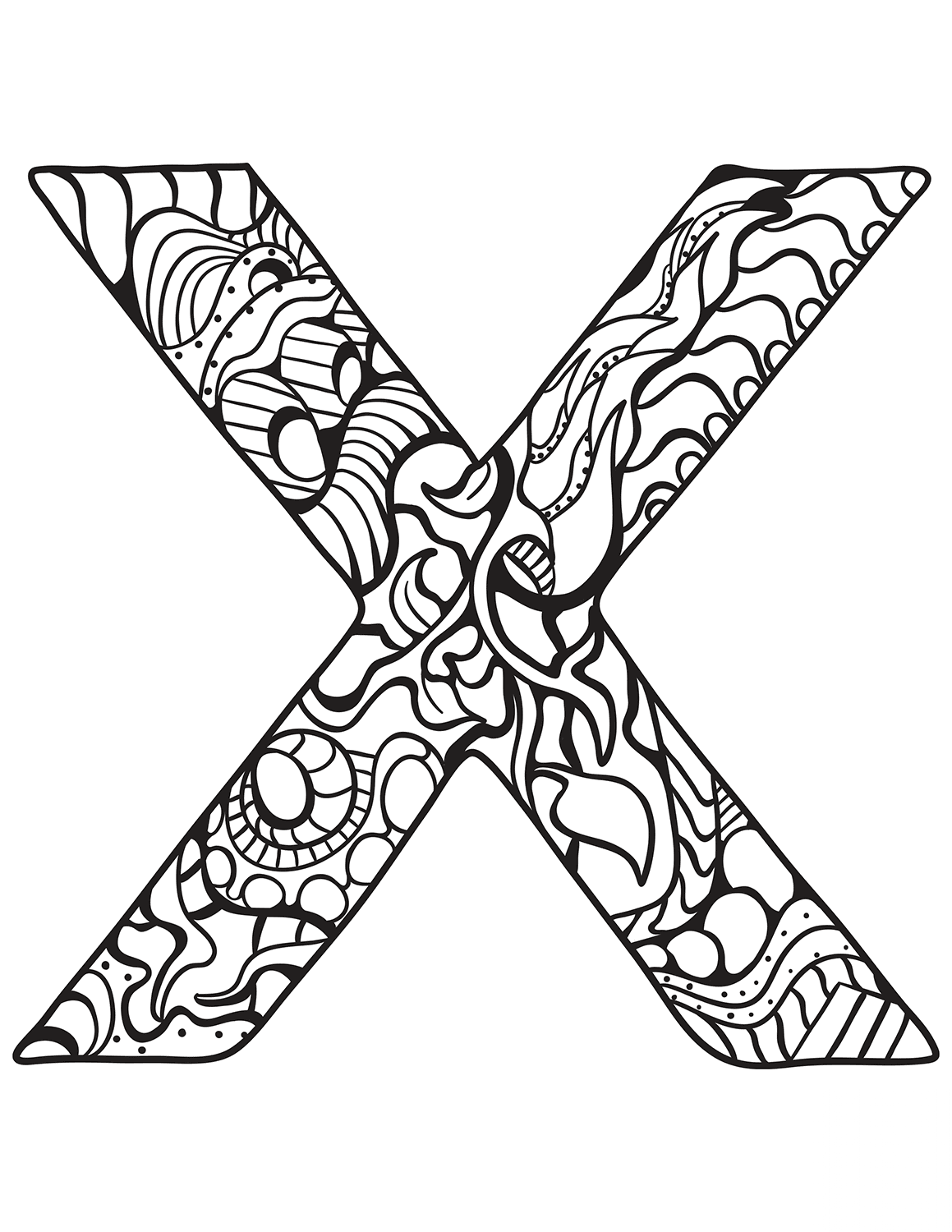 Letter X Zentangle
