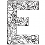 Letter E Zentangle