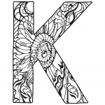 Letter K Zentangle