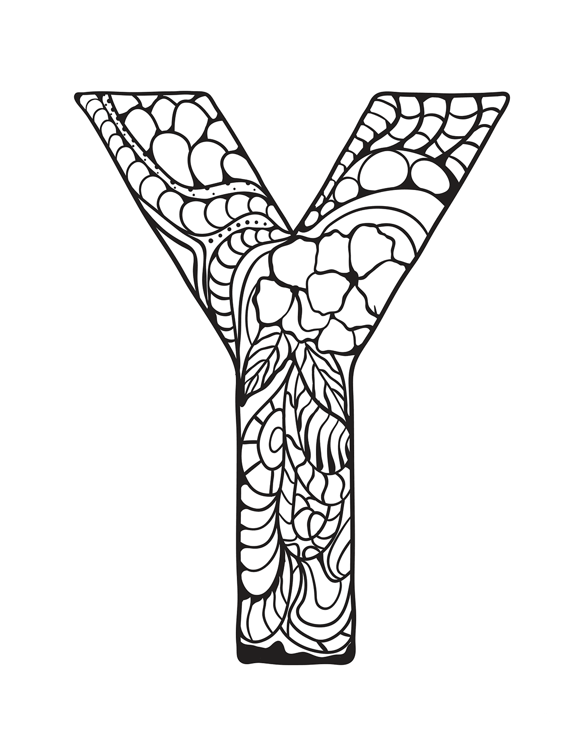 Letter Y Zentangle