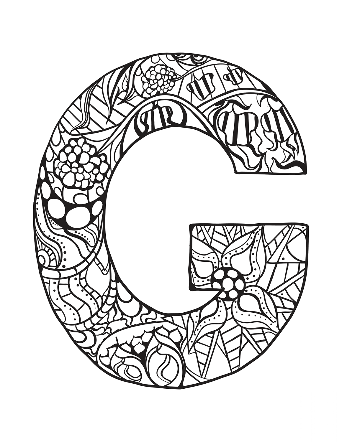 Letter G Zentangle
